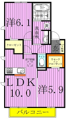 Reale B 102号室 間取り
