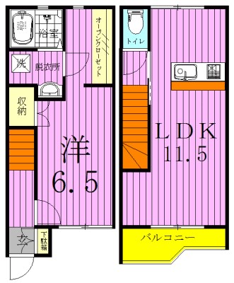 テラス・クリエイトＢ棟 002号室 間取り