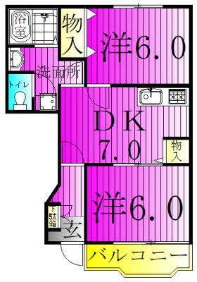 ウエストヒルⅤ 103号室 間取り