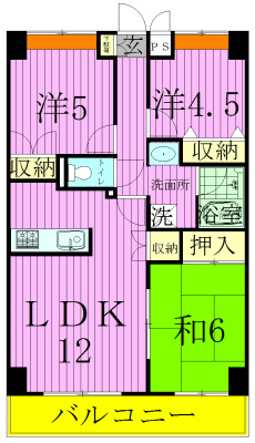 グランディス新八柱 間取り図