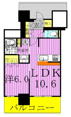 ライオンズタワー柏 504号室 間取り