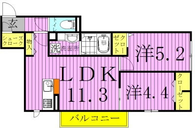 グランツ 202号室 間取り