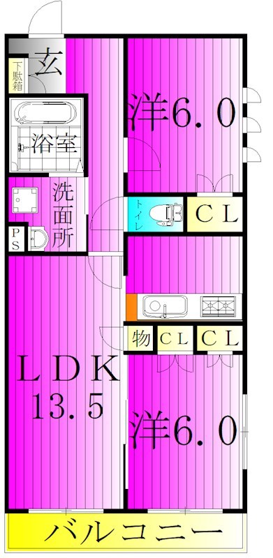 FOREST HILLS　Ⅰ 201号室 間取り