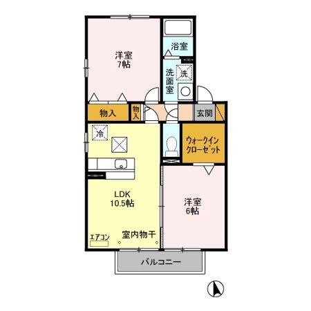 ウィルモア新松戸Ｂ棟 102号室 間取り