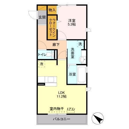 メルベーユおおたかの森　１号棟 307号室 間取り