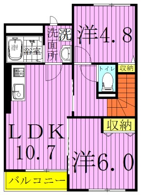 エクセレント 201号室 間取り