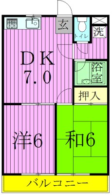 ルミエール石崎Ｂ 102号室 間取り