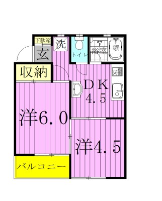 パステル・エステート 203号室 間取り