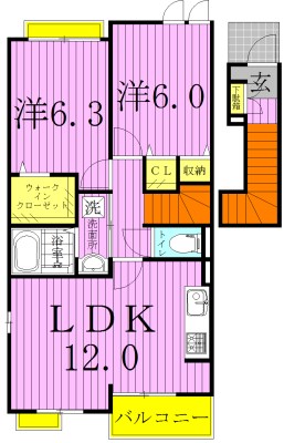 トエムフェルトＡ 204号室 間取り