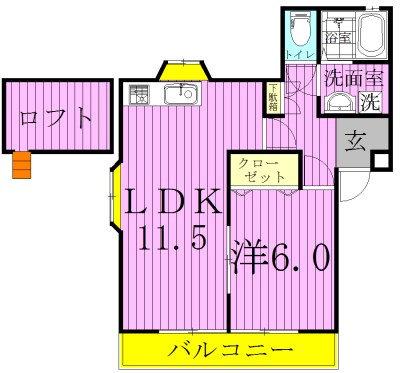 ソレイユ東松戸 2-Ｄ号室 間取り