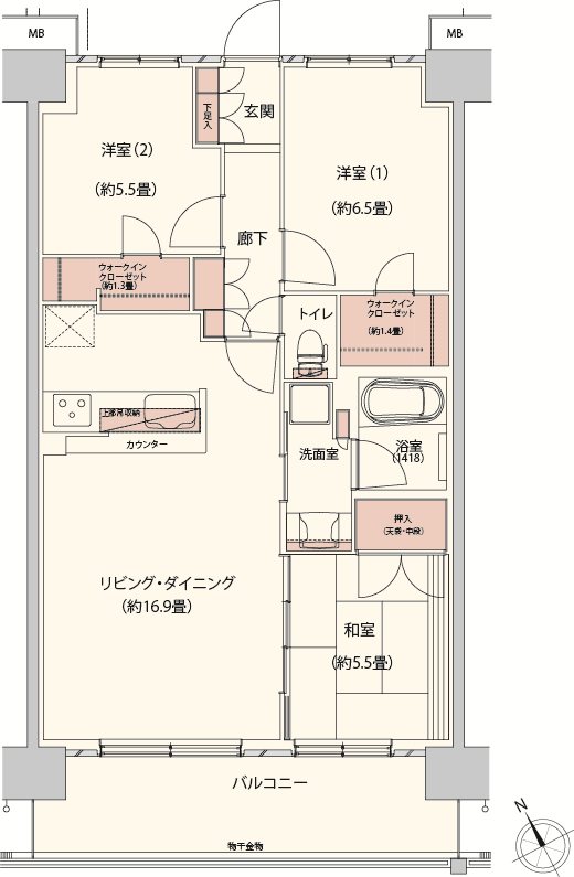 クレストフォルム柏サウスウイング 627号室 間取り