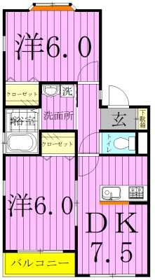 ベルウッド大金平 205号室 間取り
