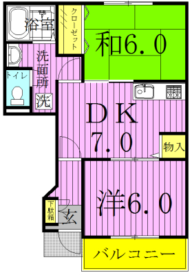 カーサボニートⅡ 104号室 間取り