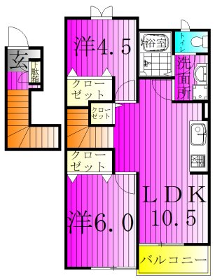 カリーノ・フィオーレ 202号室 間取り