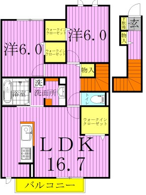シャルマン（船戸） 202号室 間取り