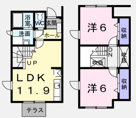 メゾン紙敷 103号室 間取り