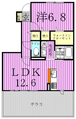 フラワーハイツ菅谷Ｄ 102号室 間取り