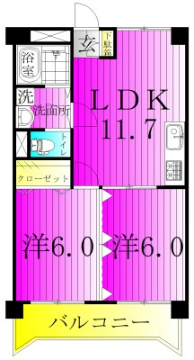 サンハイツ鈴木 303号室 間取り