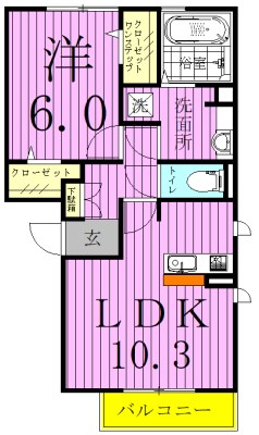リーフハイツ 305号室 間取り