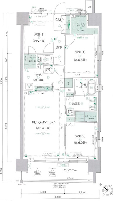 クレストフォルム柏サウスウイング 113号室 間取り