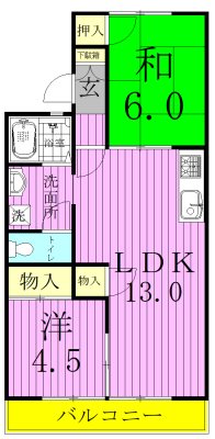パークハイツ相川 202号室 間取り