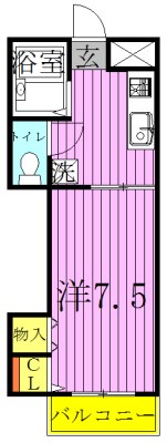 ハイムまことＡB棟 Ａ203号室 間取り