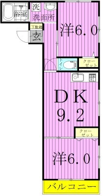 サイワハイツ 303号室 間取り