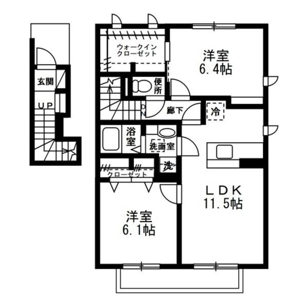 ハウス四季Ⅱ 201号室 間取り