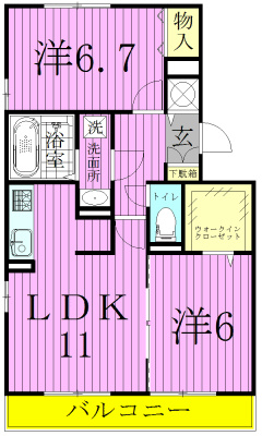 ルーエＡ 203号室 間取り