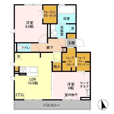 バリスサイトＥ 205号室 間取り