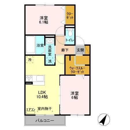 グランヒル 202号室 間取り