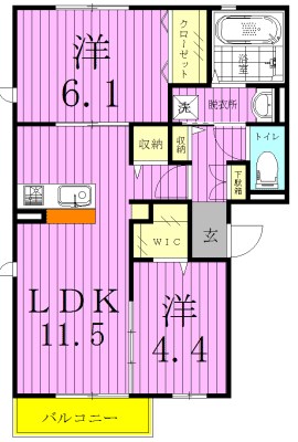 パークハイム 202号室 間取り