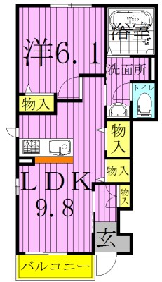 メルシープラザⅦ  101号室 間取り