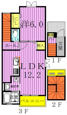 サンライズ 301号室 間取り