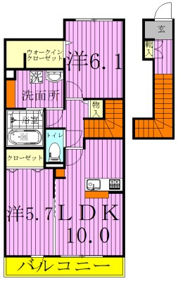 サマーワイン 202号室 間取り