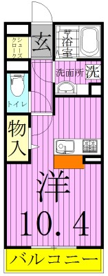 プラム・リリア 103号室 間取り