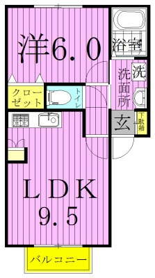 グリーンヒルズD棟 103号室 間取り