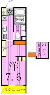 プランドール新松戸 303号室 間取り