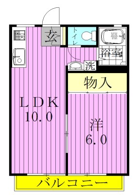 ドミール新松戸 102号室 間取り