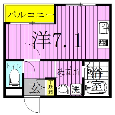 QREAS 102号室 間取り