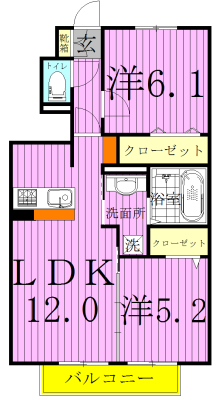 メゾン桜の里 106号室 間取り