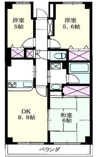 サポーレ天王台 302号室 間取り