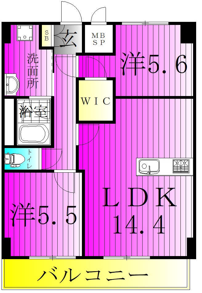 ベルフルール弐番館 203号室 間取り