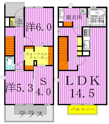 グランドファルコン 102号室 間取り