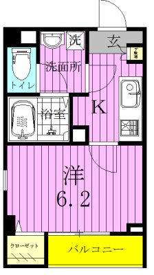 グリシーヌメゾンⅡ 102号室 間取り