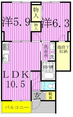 クレディ・コマＡ 103号室 間取り
