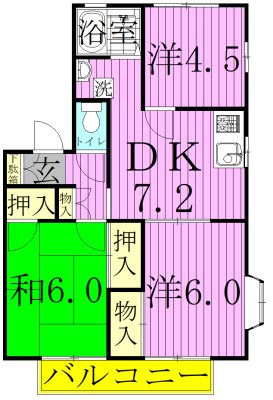 ハイランズＡ 101号室 間取り