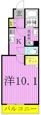 エクセール 106号室 間取り