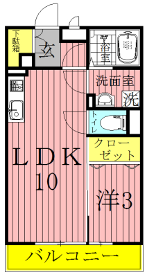 リ・サクラA・B B303号室 間取り