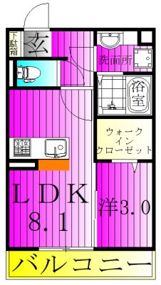 レガーメ 101号室 間取り